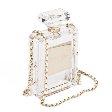 Chanel Clear Plexiglass Perfume Bottle Minaudiere Shoulder Bag