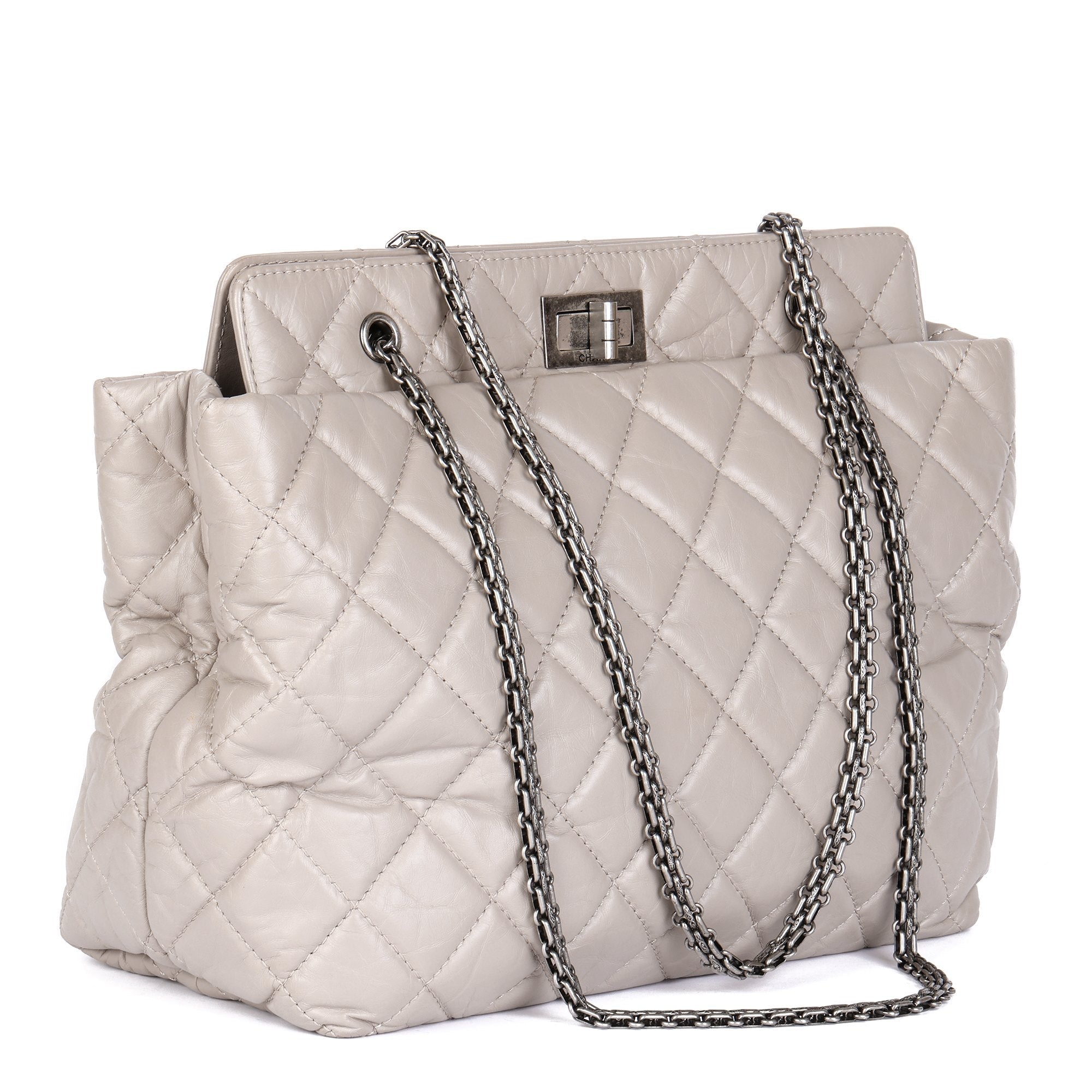 Chanel Greige Quilted Calfskin Leather 255 Reissue Shoulder Bag