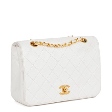 Chanel Ivory Quilted Lambskin Vintage Small Classic Single Full Flap Bag