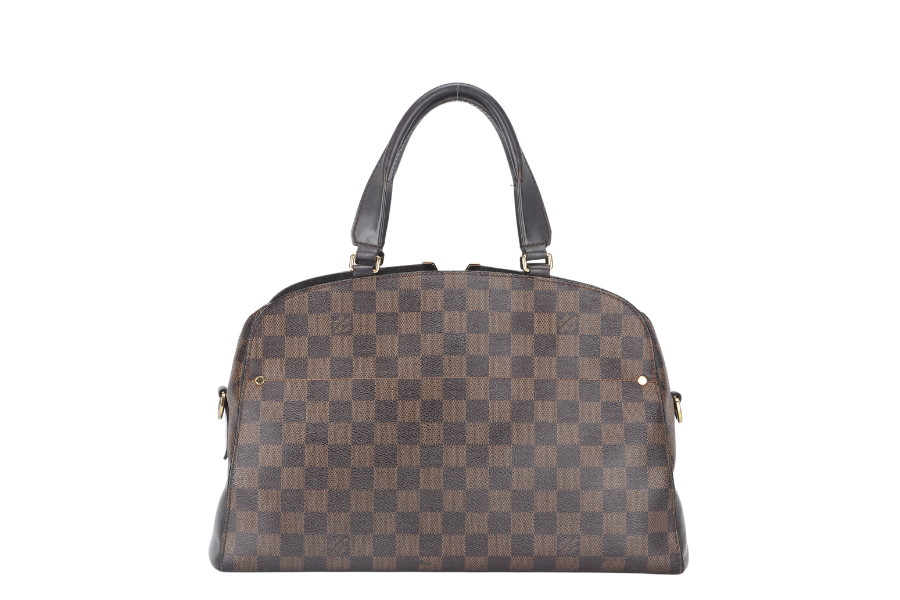 LOUIS VUITTON KENSINGTON BOWLING BAG (N41505) MM DAMIER EBENE GOLD HARDWARE WITH DUST COVER AND BOX