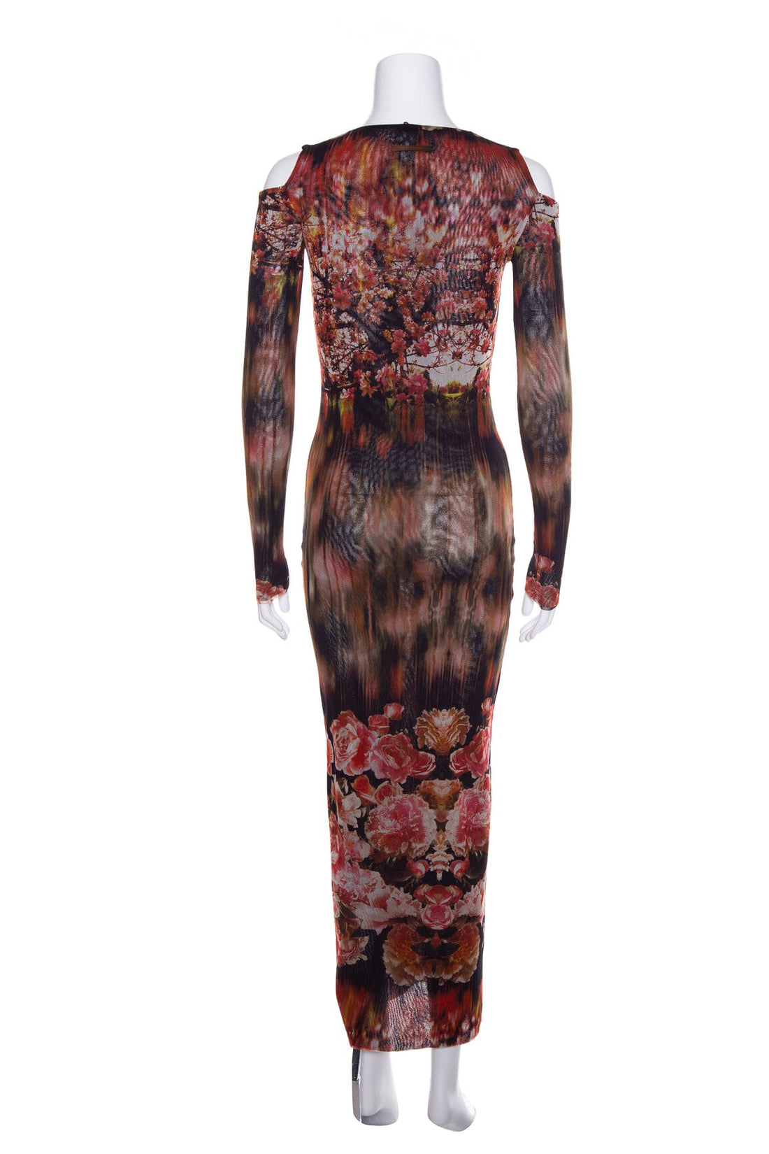 Jean Paul Gaultier Multicolor Floral Printed Cold Shoulder Dress SZ M