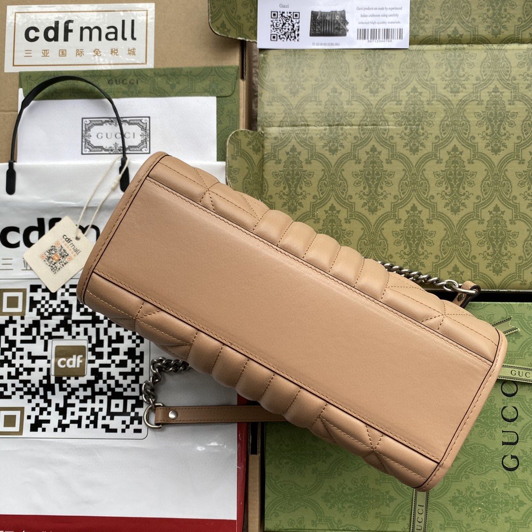 gg Marmont Medium Tote Bag Brown For Women 10.2in/26.5cm gg