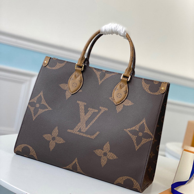 LV OnTheGo MM Monogram And Monogram Reverse Canvas For Womtlm,  Shoulder Bags 13.8in/35cm LV M45321
