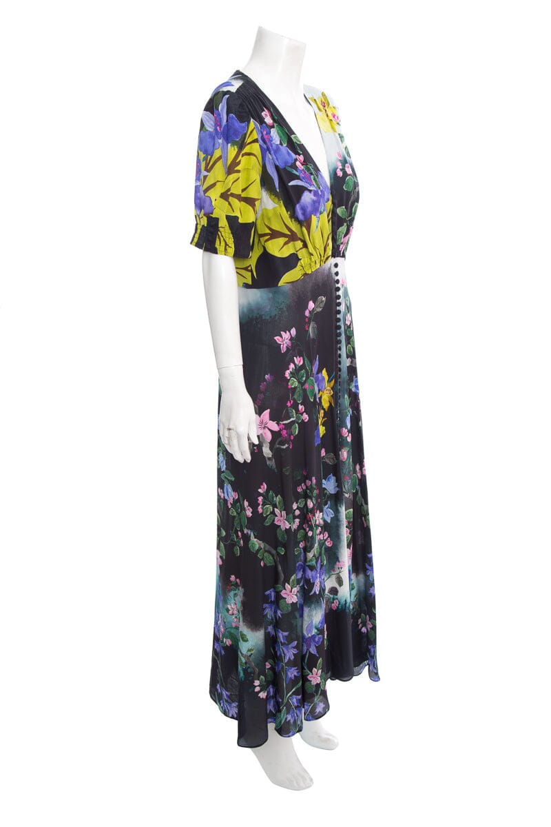 Saloni Multicolor Floral Print Maxi Dress SZ 10