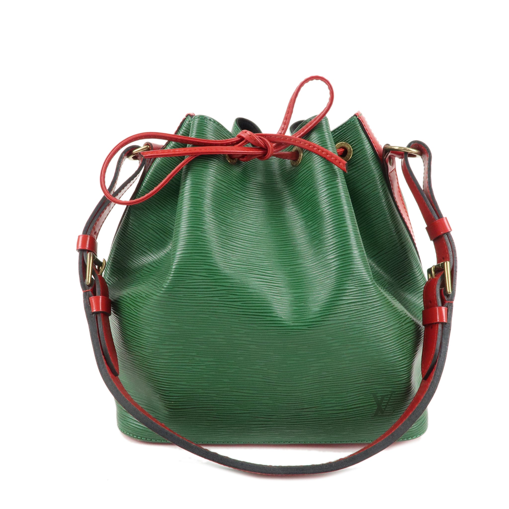 Louis Vuitton Epi Petit Noe Shoulder Bag Bi ColorGreen Red M44147