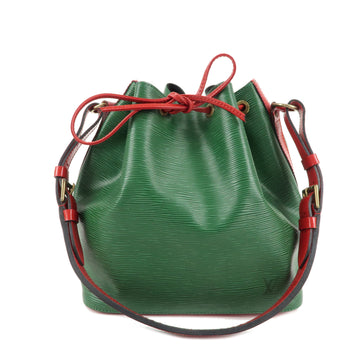 Louis Vuitton Epi Petit Noe Shoulder Bag Bi ColorGreen Red M44147