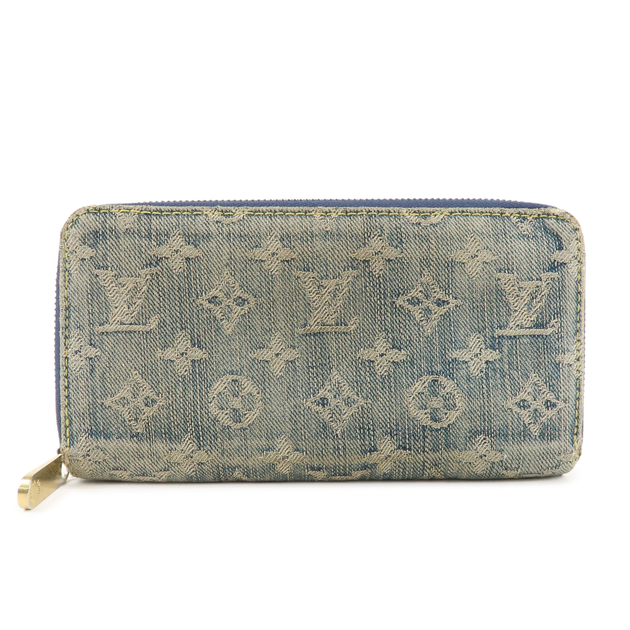 Louis Vuitton Monogram Denim Zippy Wallet M95341 Blue