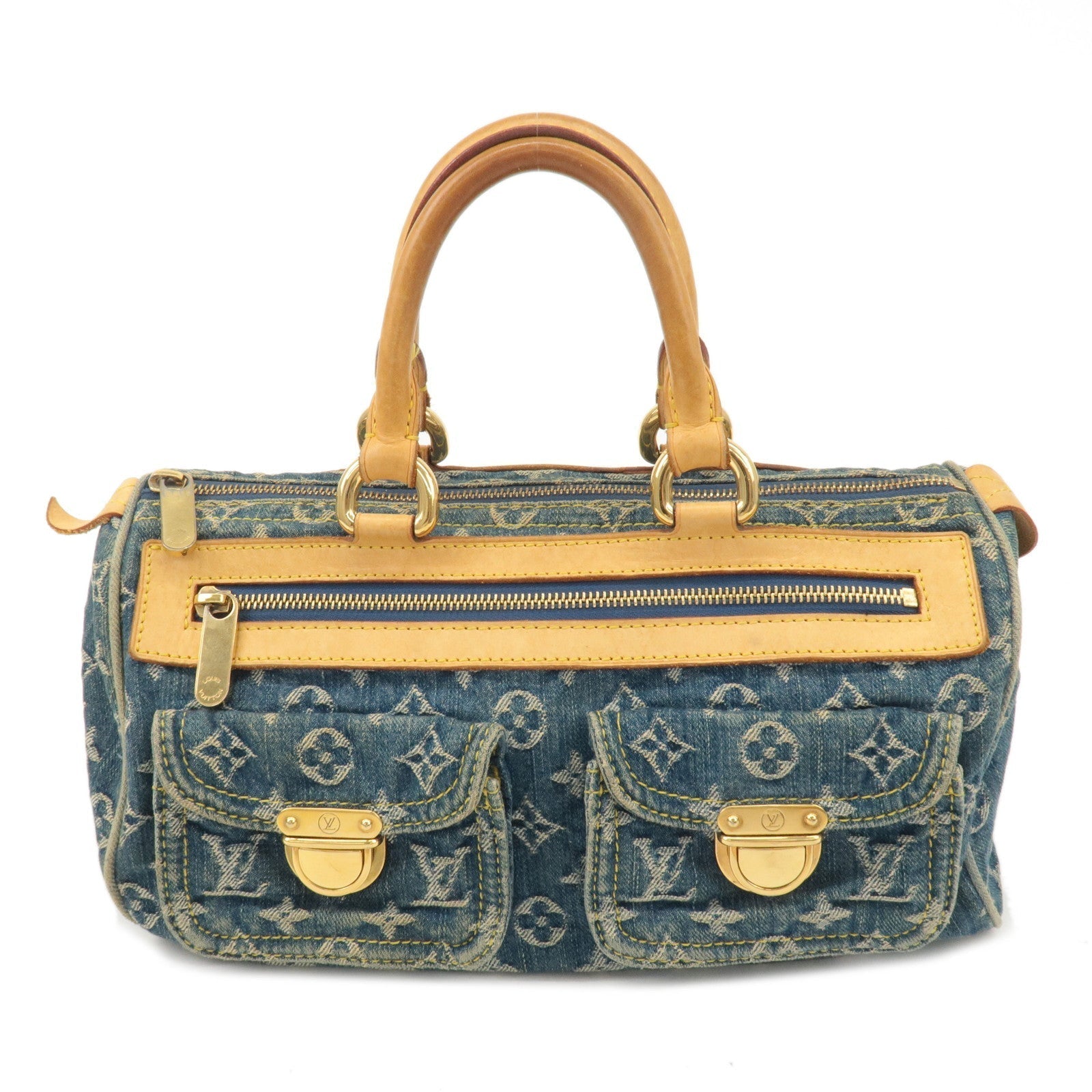 Louis Vuitton Monogram Denim Neo Speedy Boston Bag Blue M95019
