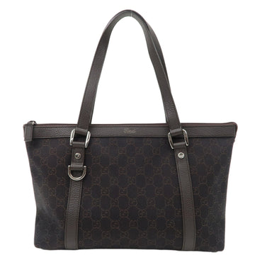 GUCCI Abbey GG Leather Tote Bag Hand Bag Dark Brown 268640