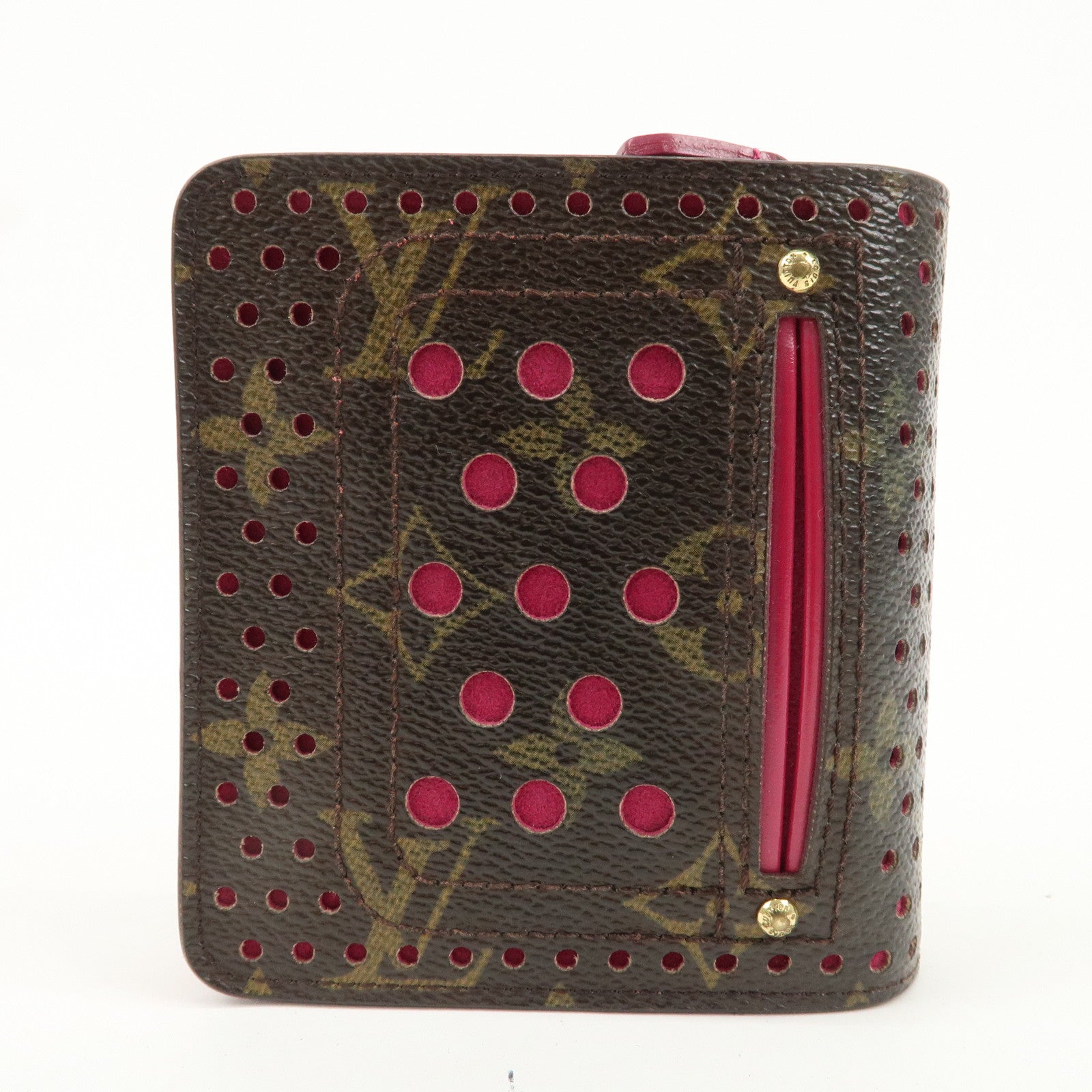 Louis Vuitton Monogram Perfor Compact Zip Fuchsia M95188