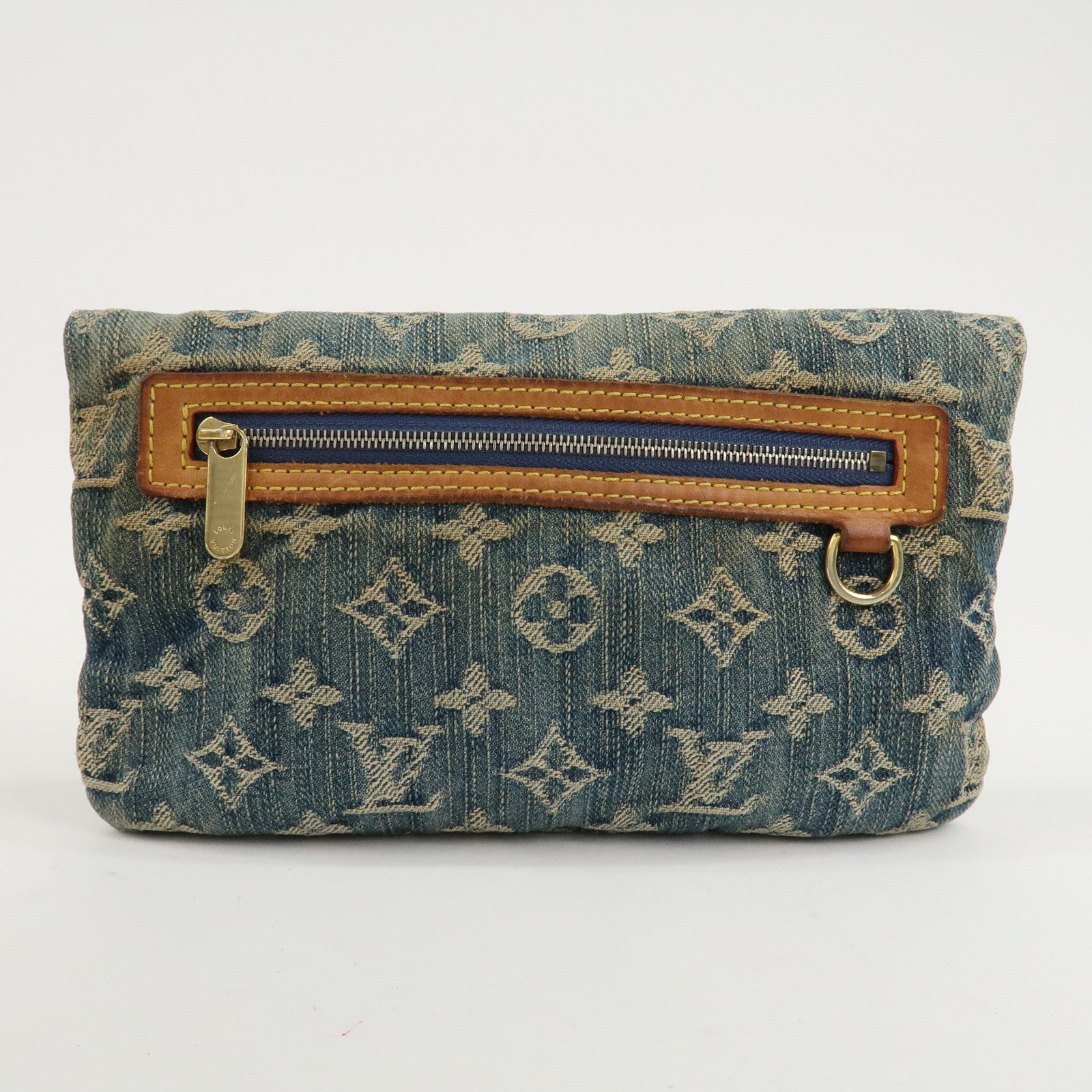 Louis Vuitton Monogram Denim Pochette Plat Pouch M95007