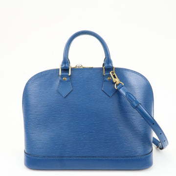 Louis Vuitton Epi Alma Hand Bag Shoulder Bag Toledo Blue M52145