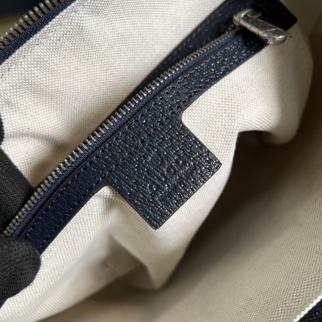 gg Ophidia gg Small Shoulder Bag Beige And Blue gg Supreme Canvas For Women 12in/30cm 598125 2ZGMN 4076