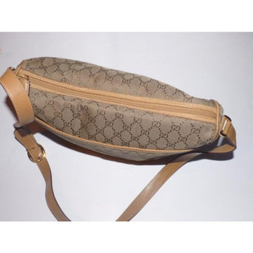 Gucci Vintage Purses Brown Leather And Gg Leather Cross Body Bag