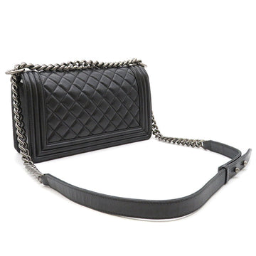 Chanel Boy Shoulder Bag Black Lambskin A67086