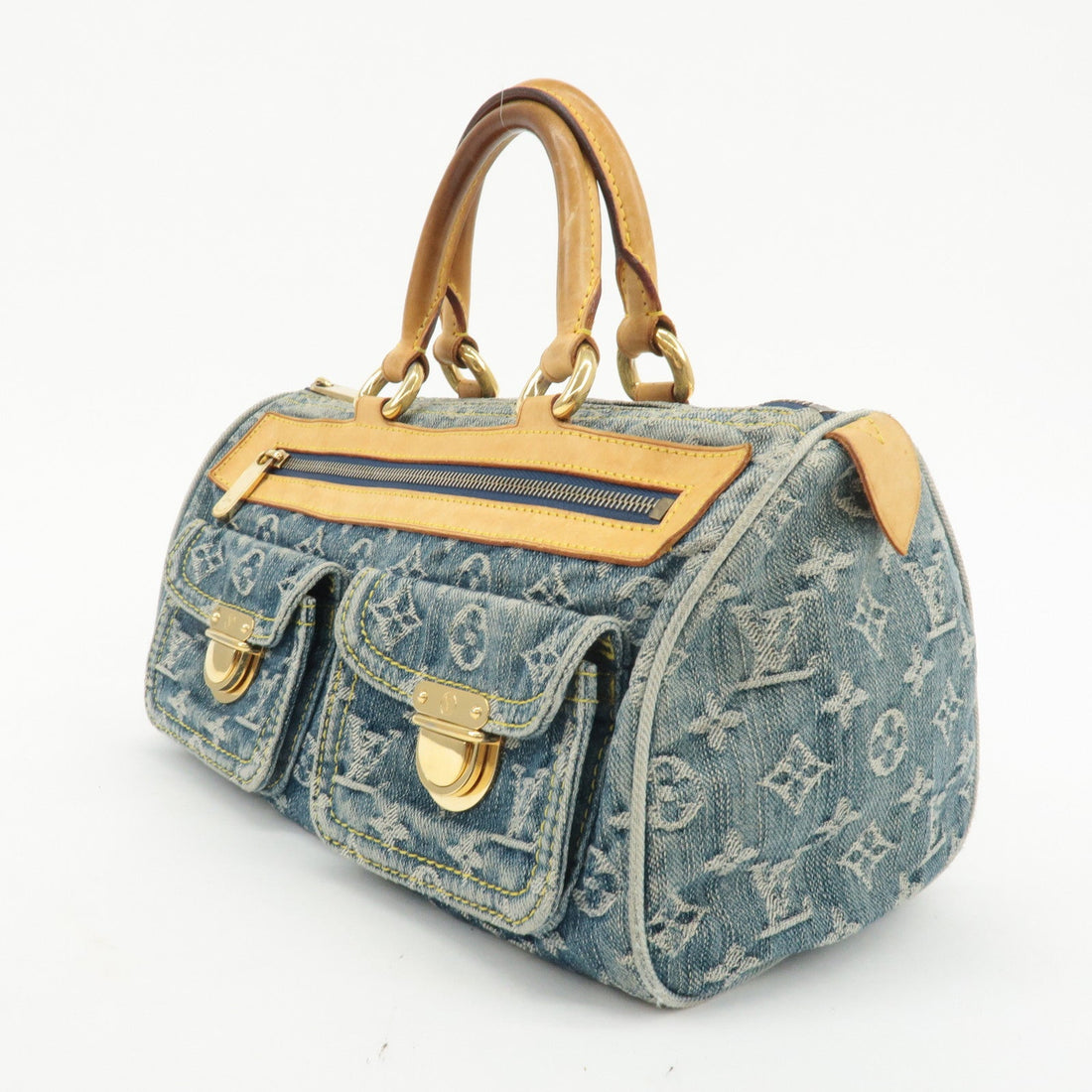 Louis Vuitton Monogram Denim Neo Speedy Boston Bag Blue M95019