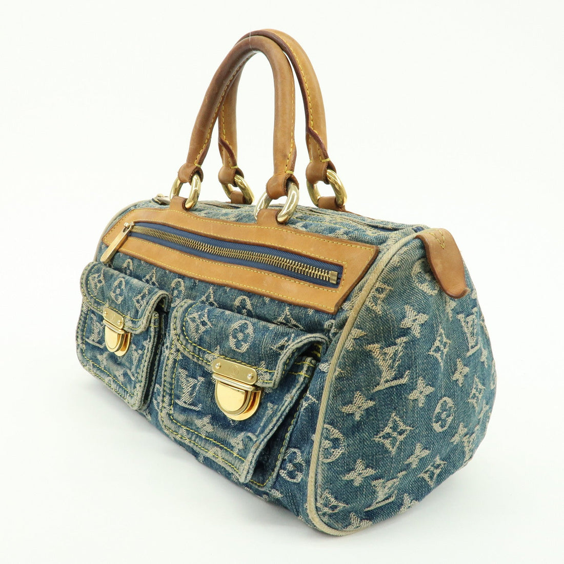 Louis Vuitton Monogram Denim Neo Speedy Boston Bag Blue M95019