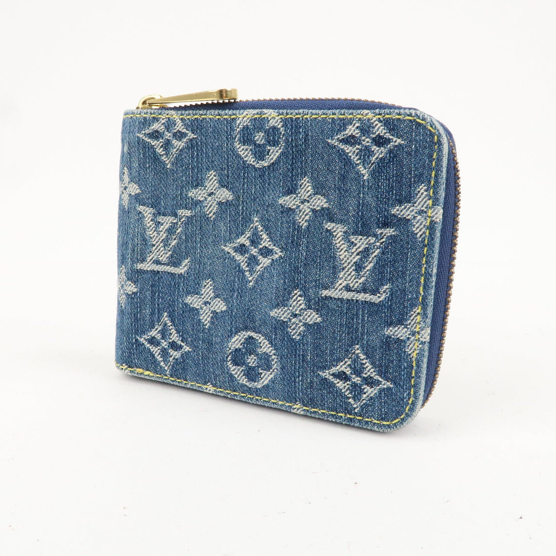 Louis Vuitton Monogram Denim Mini Zippy Wallet M95342 Blue