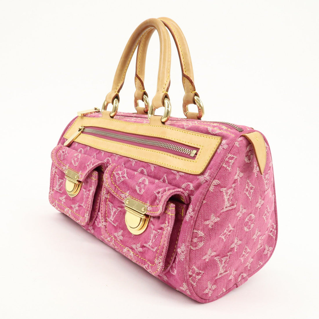 Louis Vuitton Monogram Denim Neo Speedy Boston Bag Pink M95214