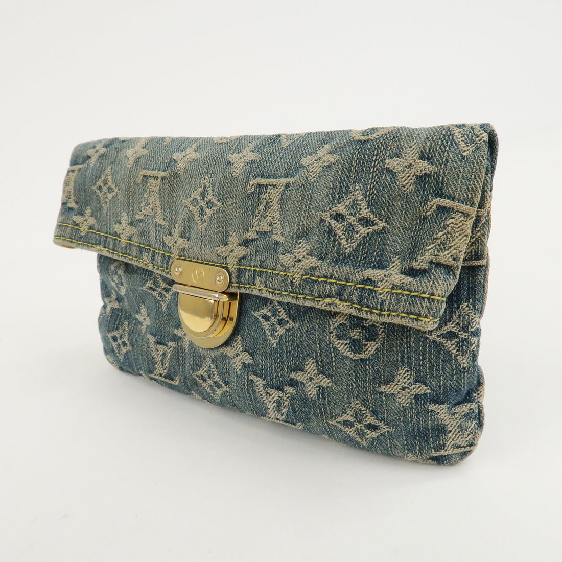 Louis Vuitton Monogram Denim Pochette Plat Pouch M95007