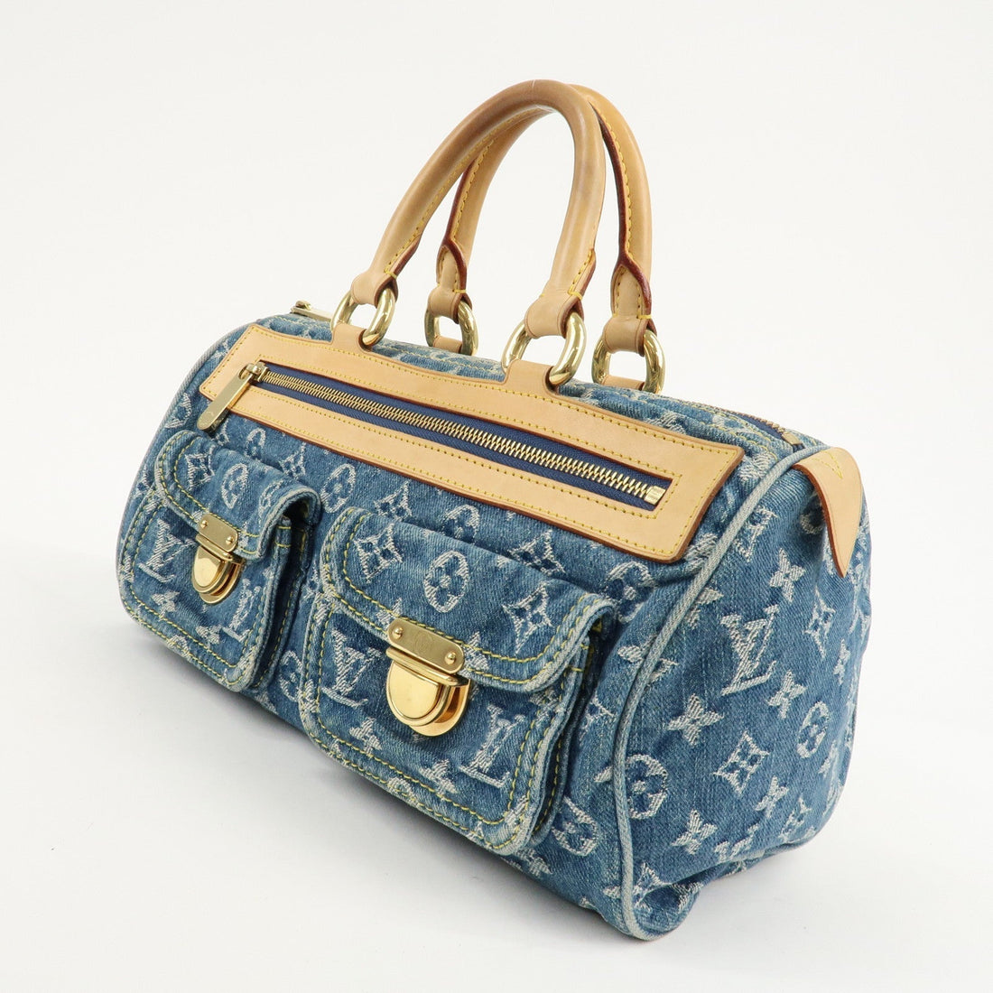 Louis Vuitton Monogram Denim Neo Speedy Boston Bag Blue M95019