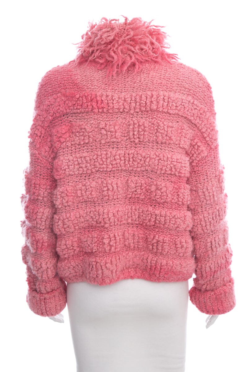 Chanel Pink Wool Button Up Cardigan Sweater SZ 42