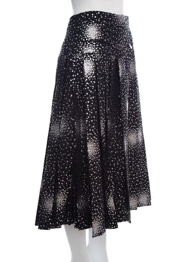 Chanel Black Sequin Pleated Skirt SZ 38