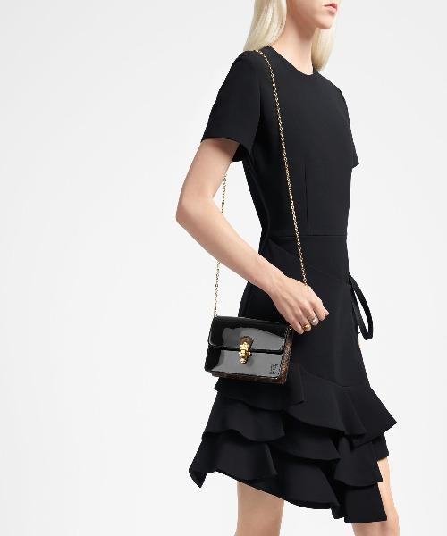 Louis Vuitton Cherrywood Chain Wallet Patent Leather Monogram Noir