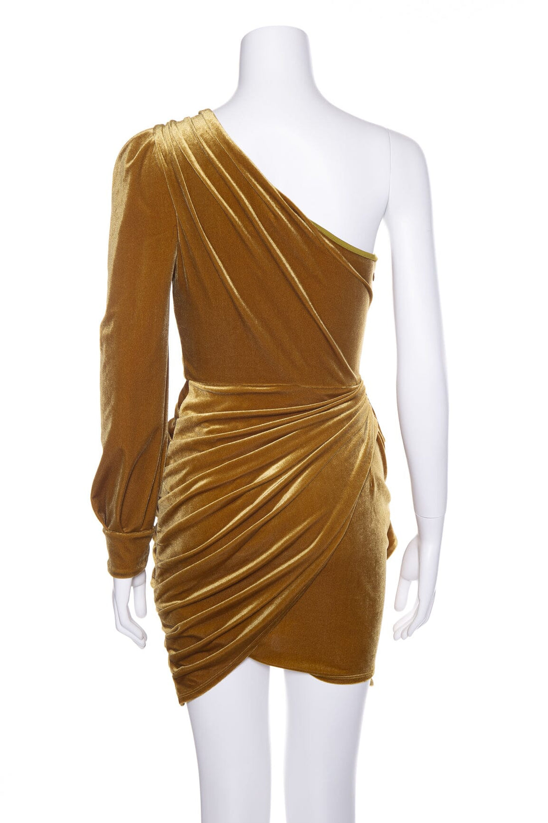 Song of Style Olive One Shoulder Velvet  Dress SZ XS NWT