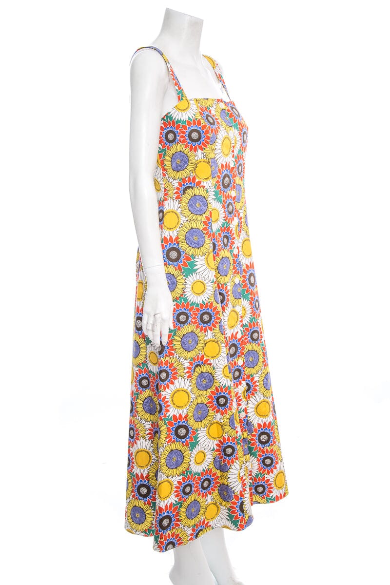 Borgo De Nor Multicolor Sunflower Sun Dress SZ 10 NWT