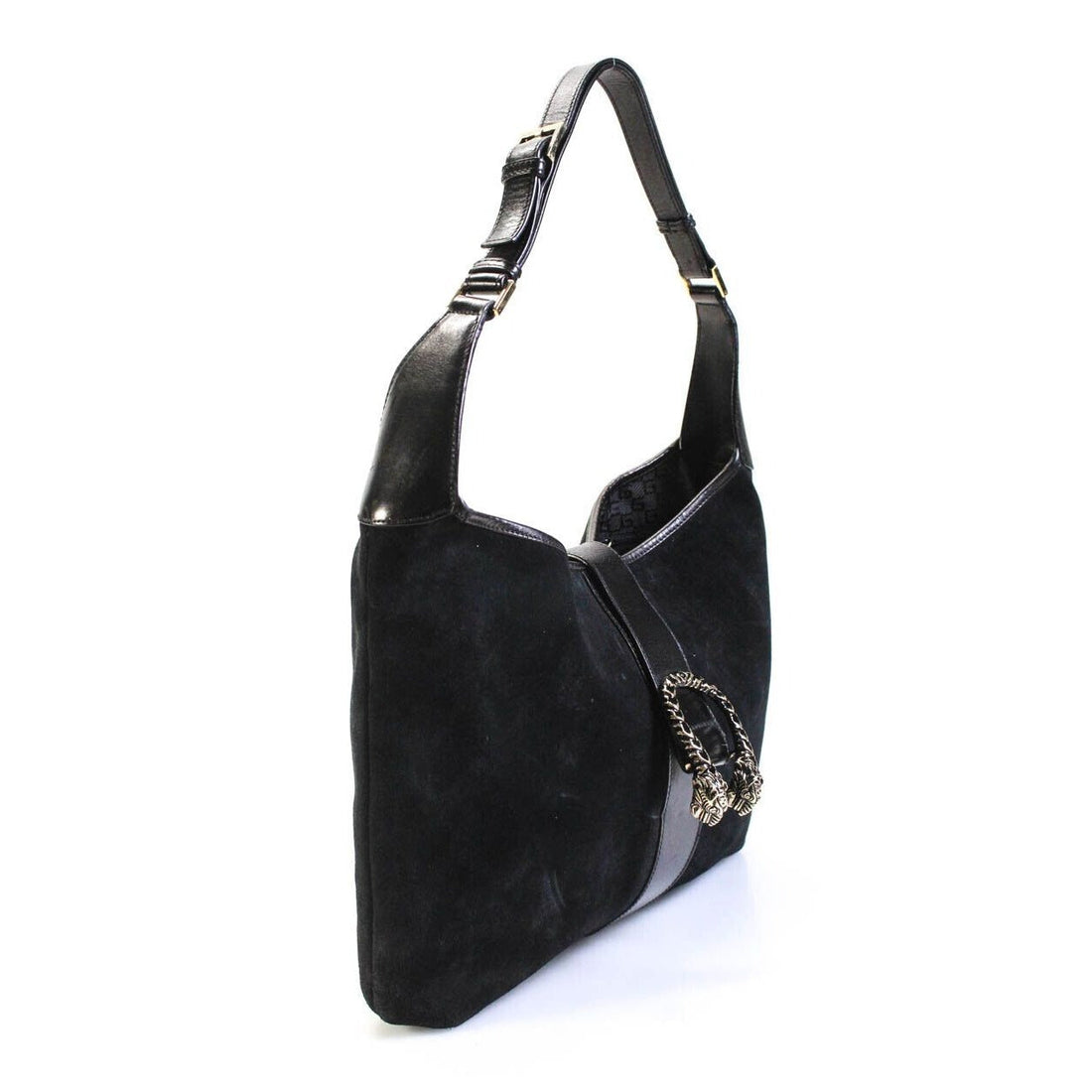 Gucci Black Leather Jackie Tigrette/Dionysus Hobo bag