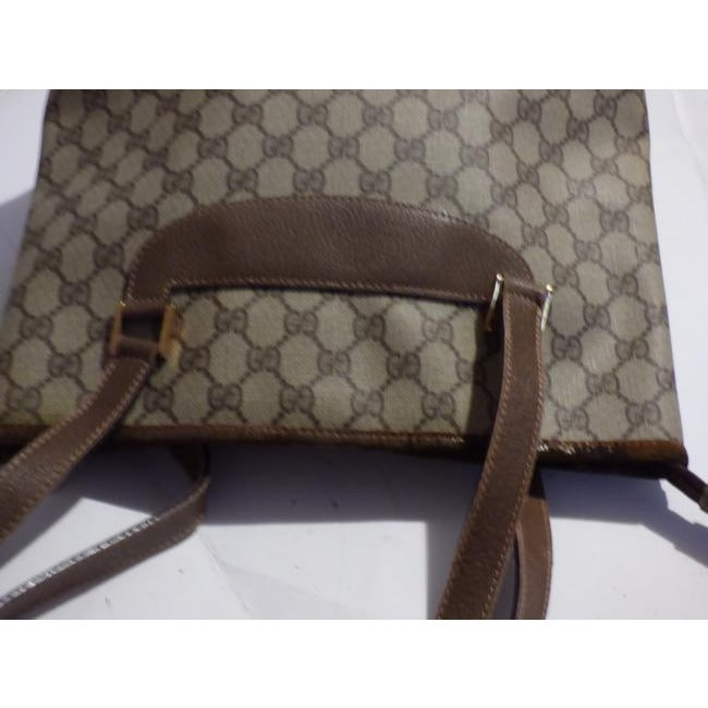 Gucci Gg Supreme Bag Canvasleather Brown Guccissima Print Coated Canvasleather Tote
