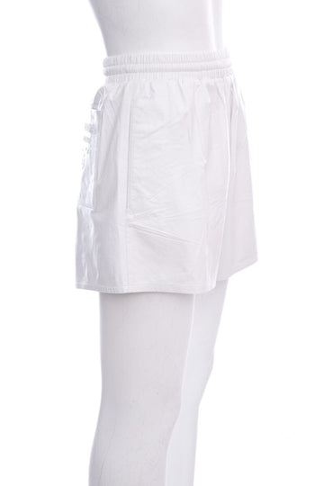 Prada White Leather Shorts SZ 38