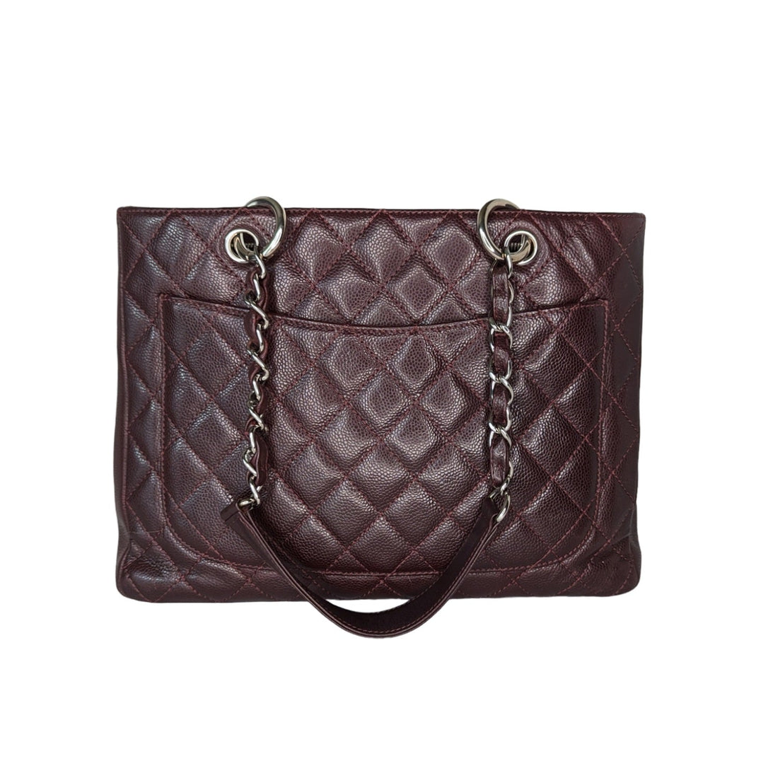 Chanel bag Burgundy Quilted Caviar Grand Shopping Tote GST