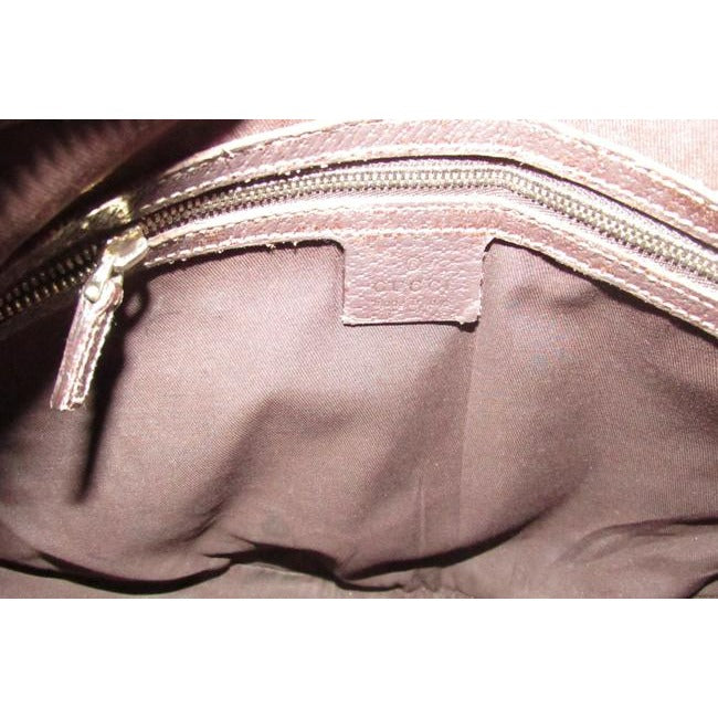 Gucci Snow Glam With Bold Gold Buckle Accent Brown Horsebit Print Canvas And Leather Bag