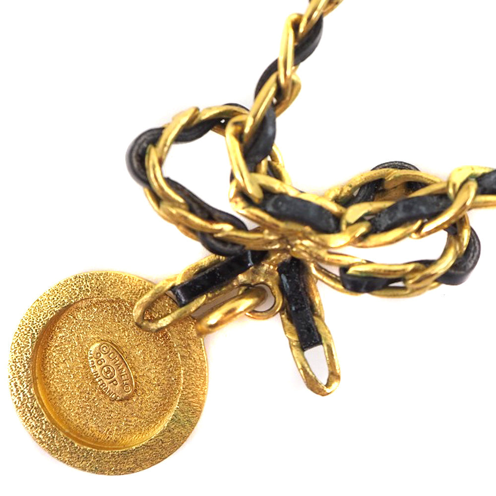 ?Suale  OFF?Chanel CHANEL Coin Ribbon Necklace Vintage Chocker G   Rhinestone French Gold 96P Ribbon  23.7g Coin Ribbon   Vintage  ?  & Buy?