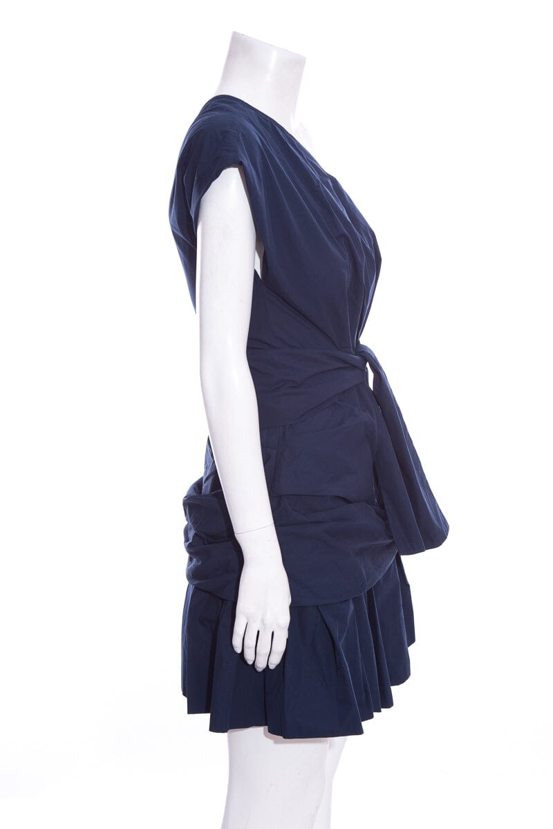 Derek Lam 10 Crosby Navy One Sleeve Mini Dress SZ 10