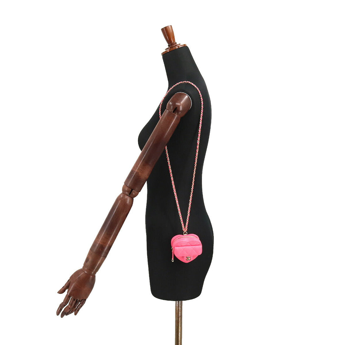 Chanel Pink Heart  Coin purse with a chain