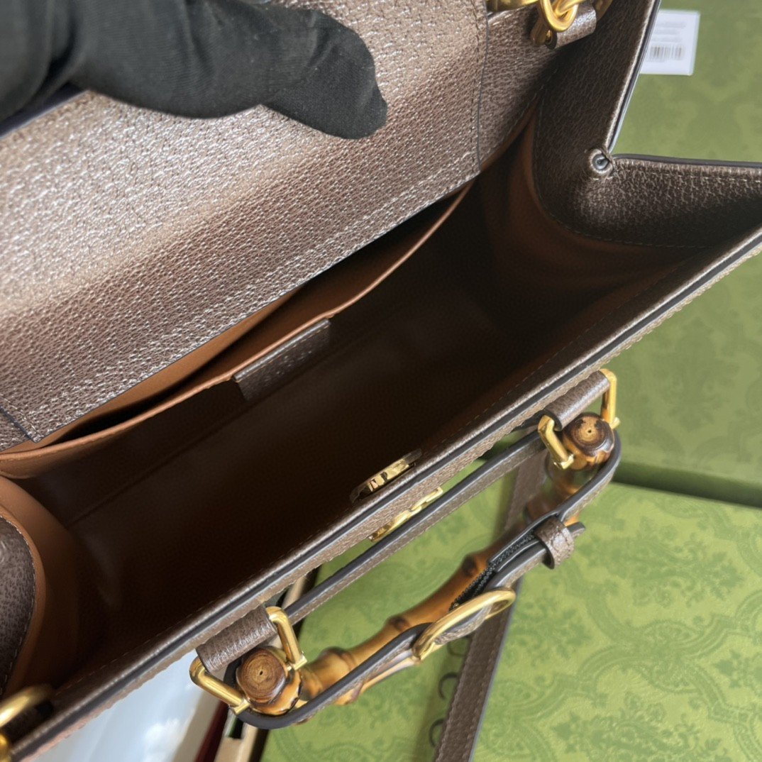 gg Diana Jumbo gg Small Tote Bag Camel And Ebony Jumbo gg Canvas For Womtlm 11in/27cm