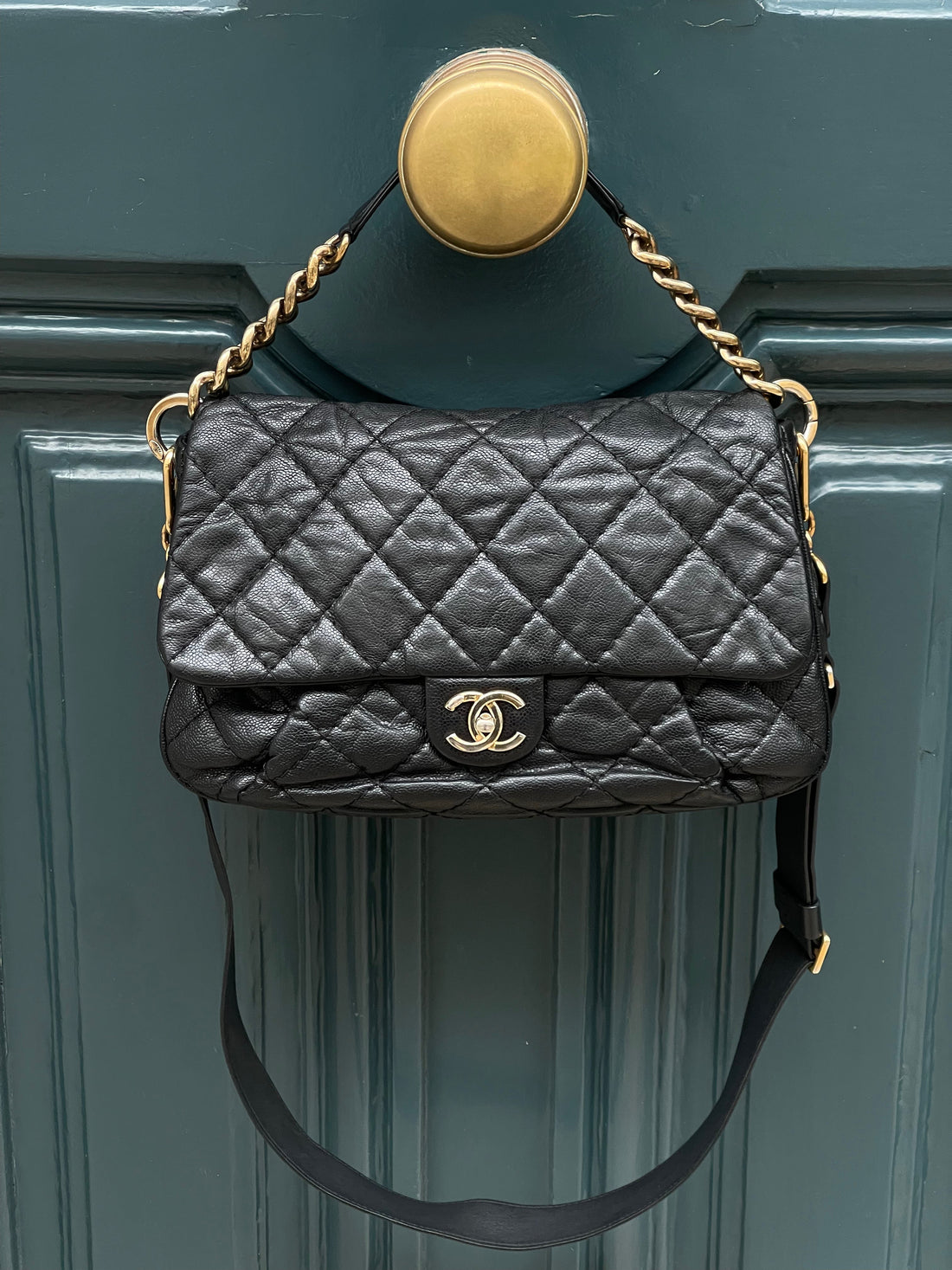 Chanel - Sac Jumbo Distressed noir