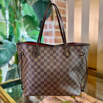 LOUIS VUITTON Neverfull MM Damier Ebene Cherry Tote