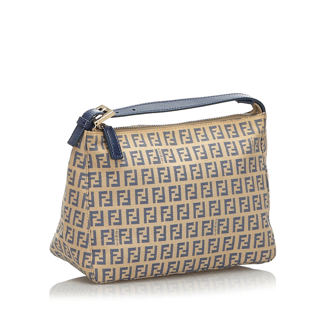 Fendi Brown Beige Canvas Fabric Zucchino Handbag Italy