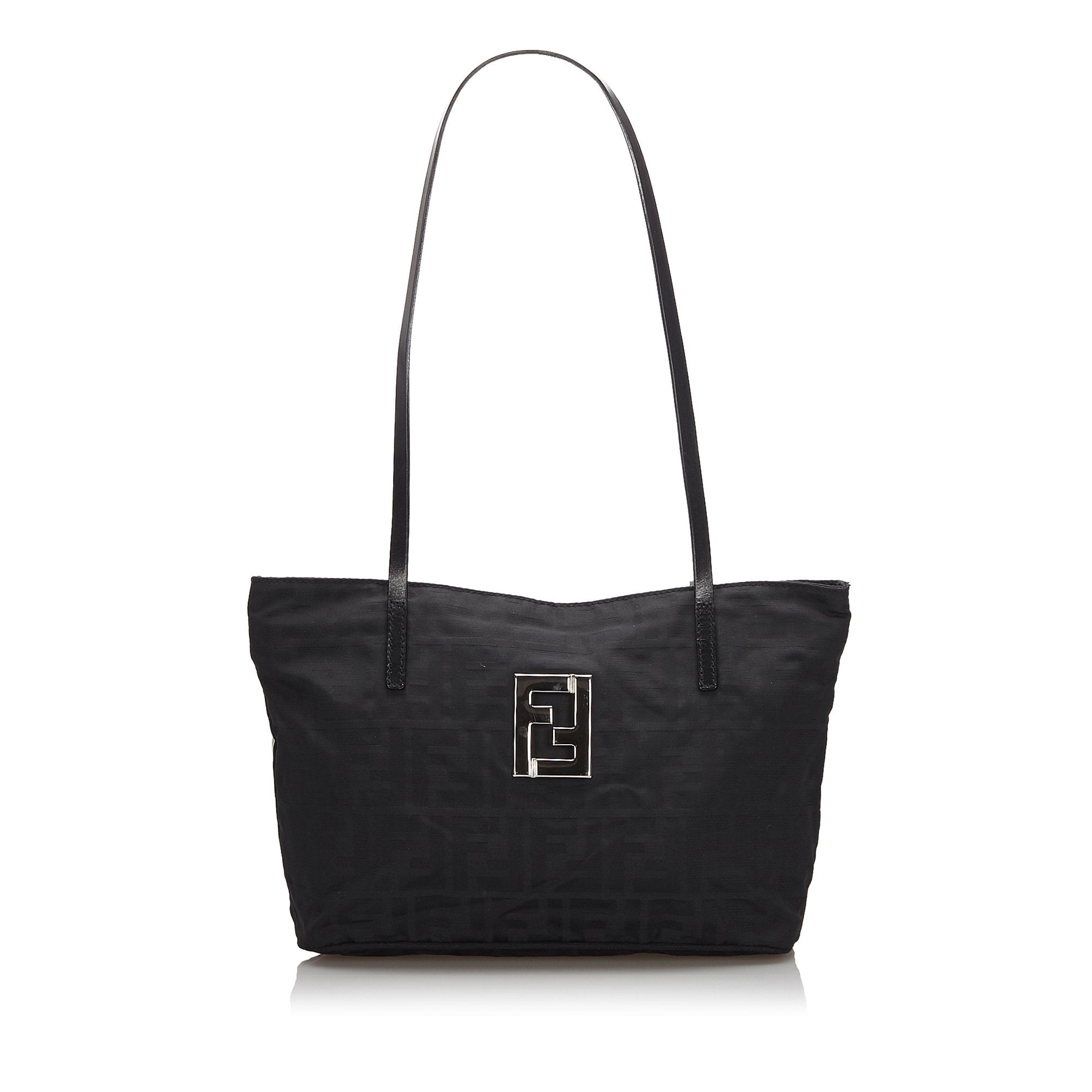 Fendi Black Nylon Fabric Zucca Tote Bag Italy