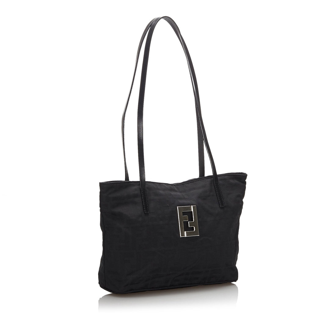 Fendi Black Nylon Fabric Zucca Tote Bag Italy