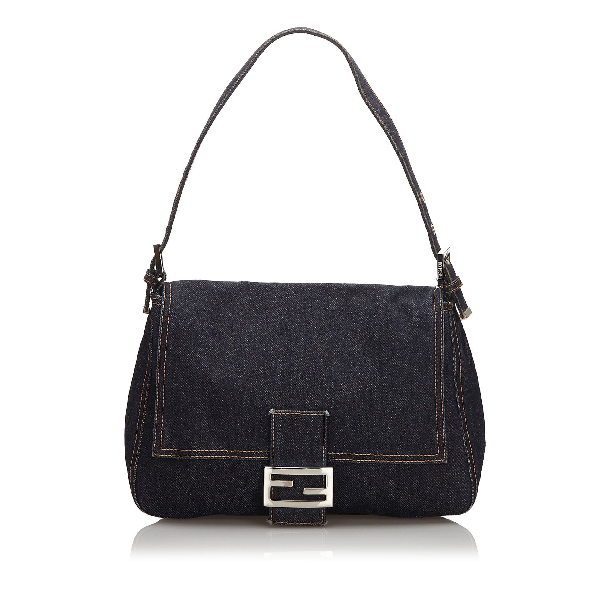 Fendi Blue Denim Fabric Mamma Forever Italy