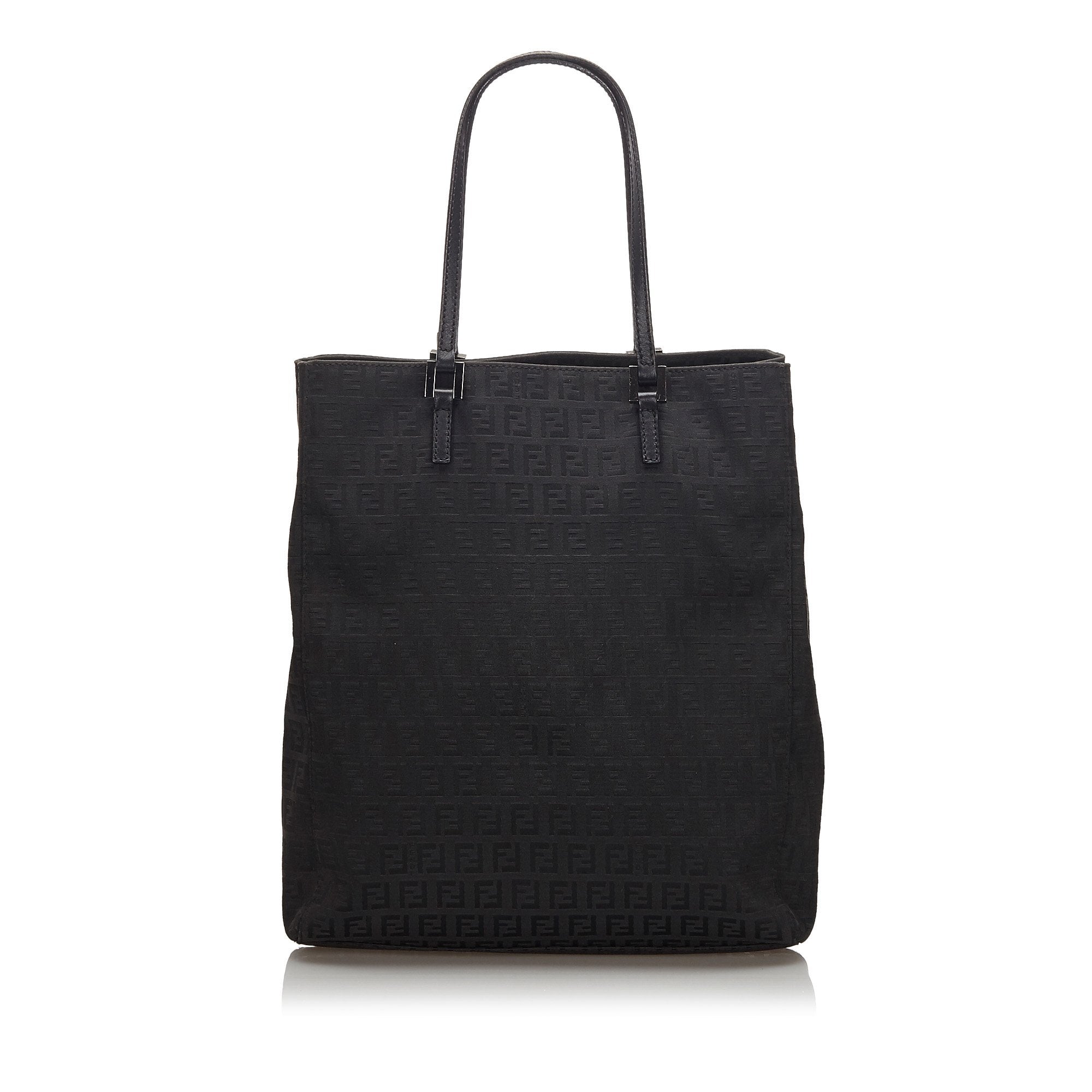 Fendi Black Canvas Fabric Zucchino Tote Bag Italy