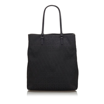 Fendi Black Canvas Fabric Zucchino Tote Bag Italy
