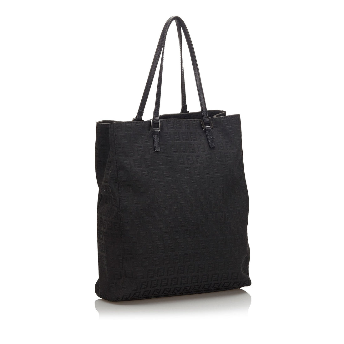 Fendi Black Canvas Fabric Zucchino Tote Bag Italy