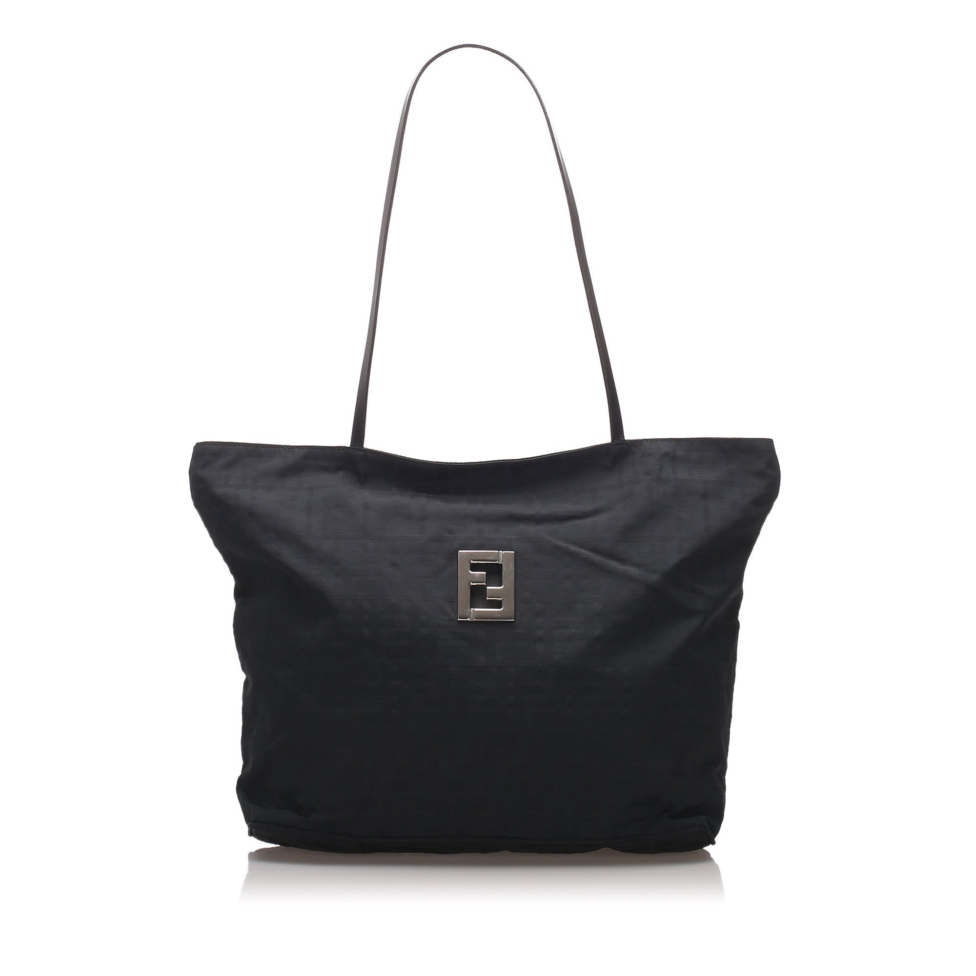 Fendi Black Nylon Fabric Zucca Tote Bag Italy