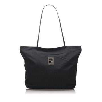 Fendi Black Nylon Fabric Zucca Tote Bag Italy